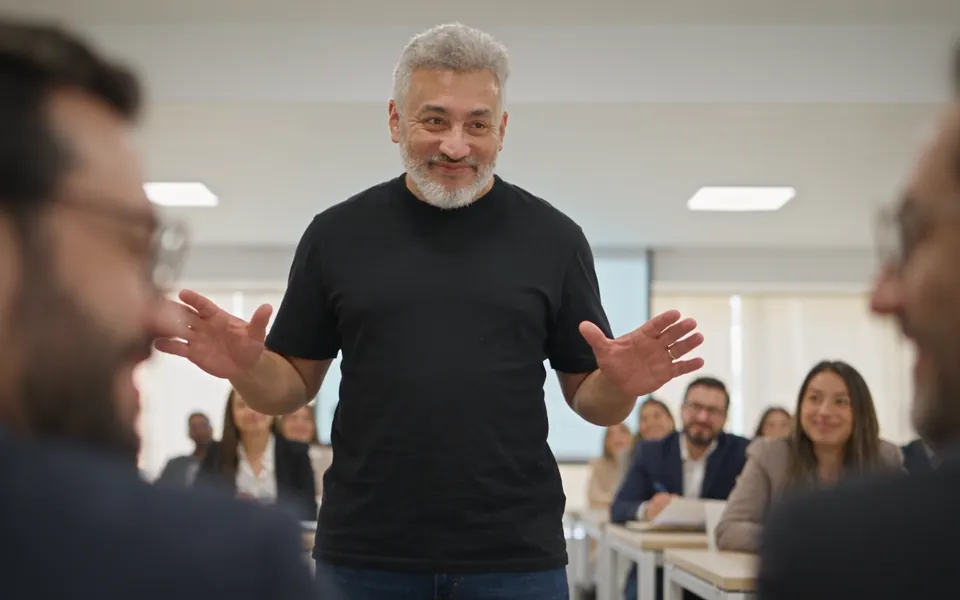 Sandro Meléndez en clase