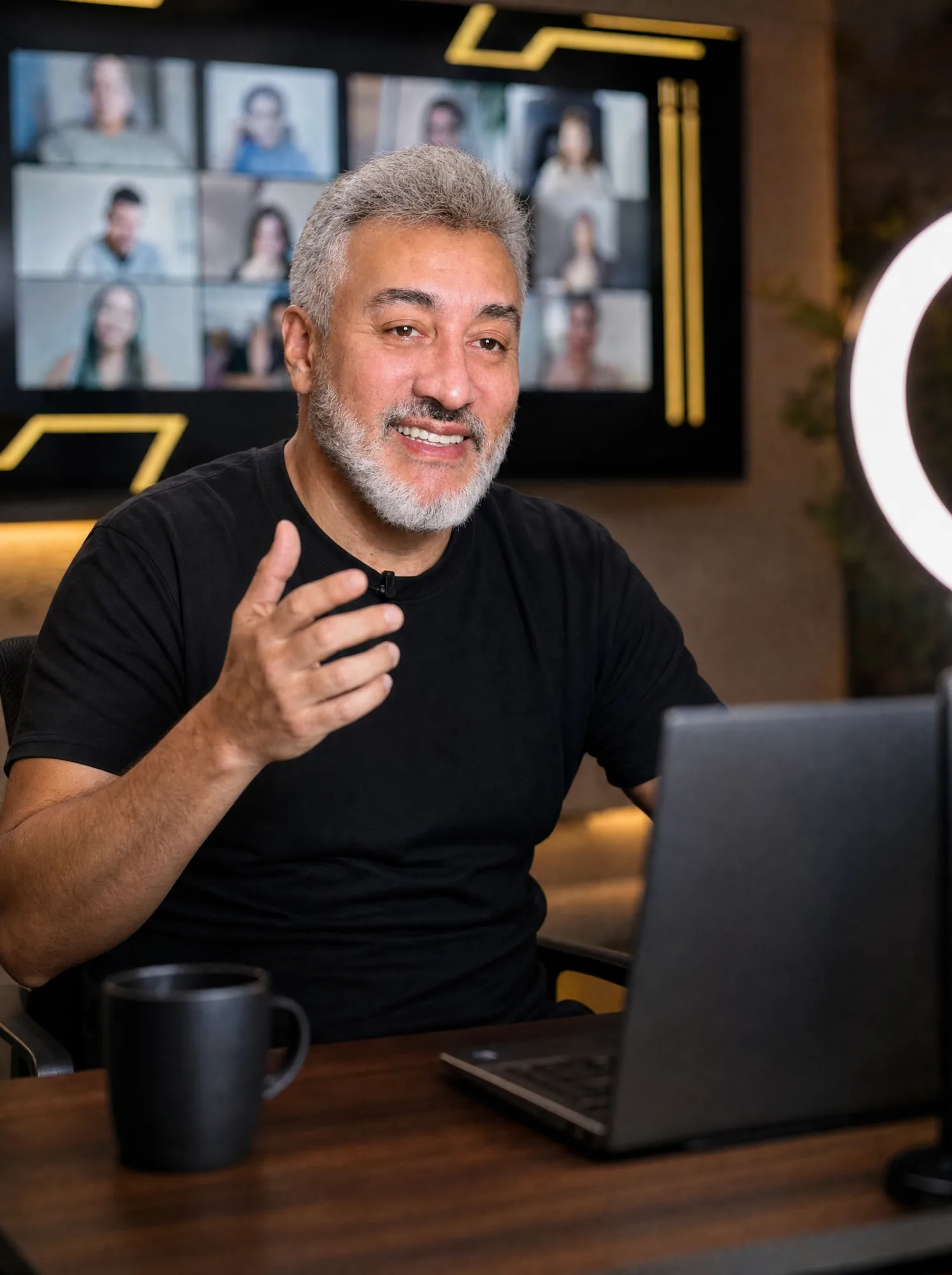 Sandro Meléndez dictando la sesión online