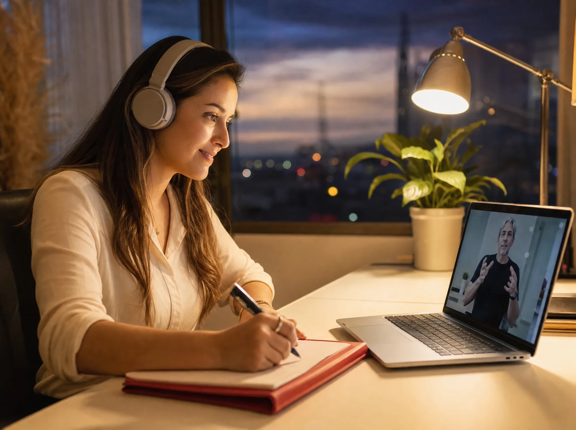 Participante siguiendo la sesión online desde su casa