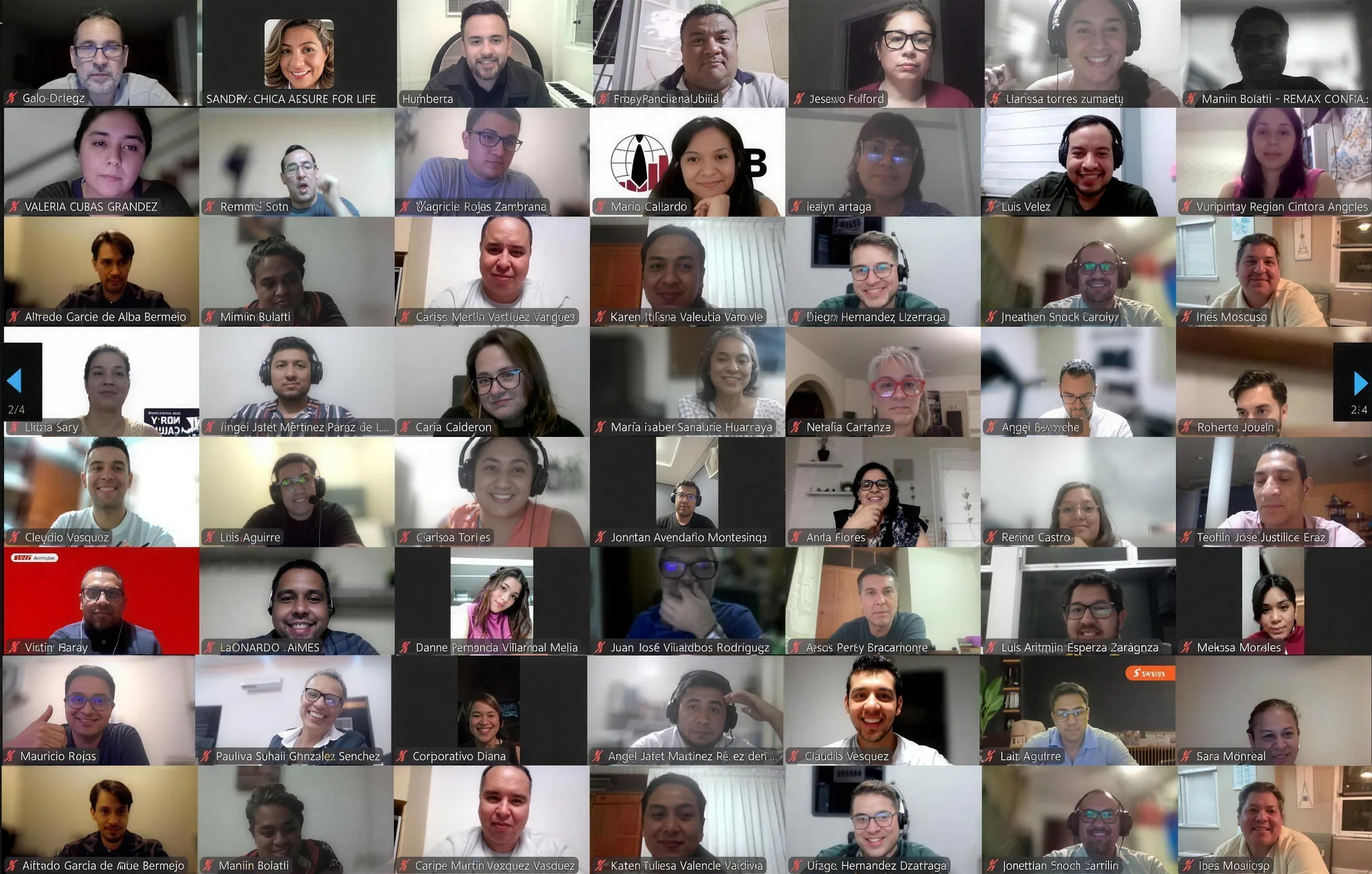 Participantes conectados en vivo